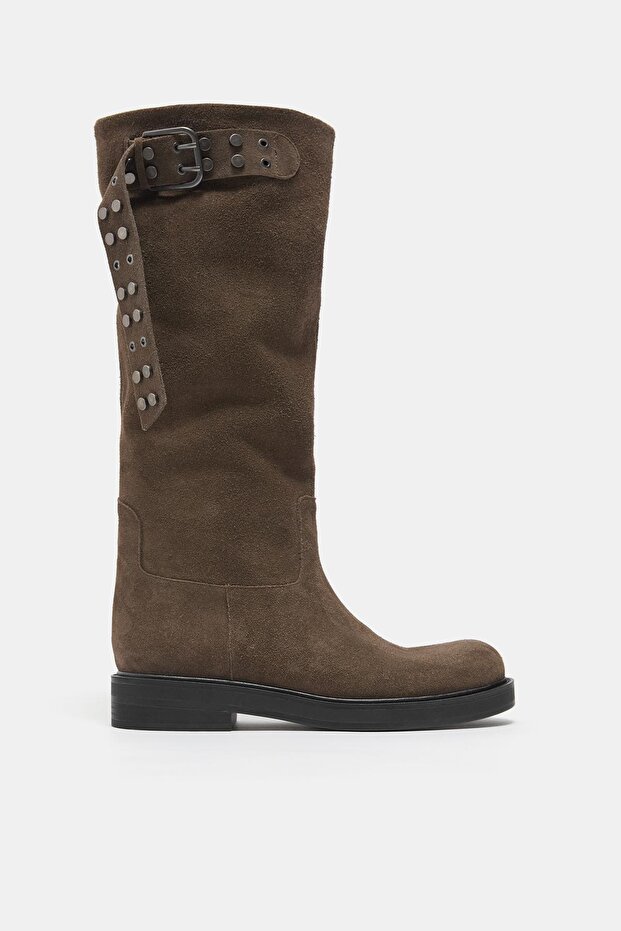 Tokalı deri uzun çizme - 1