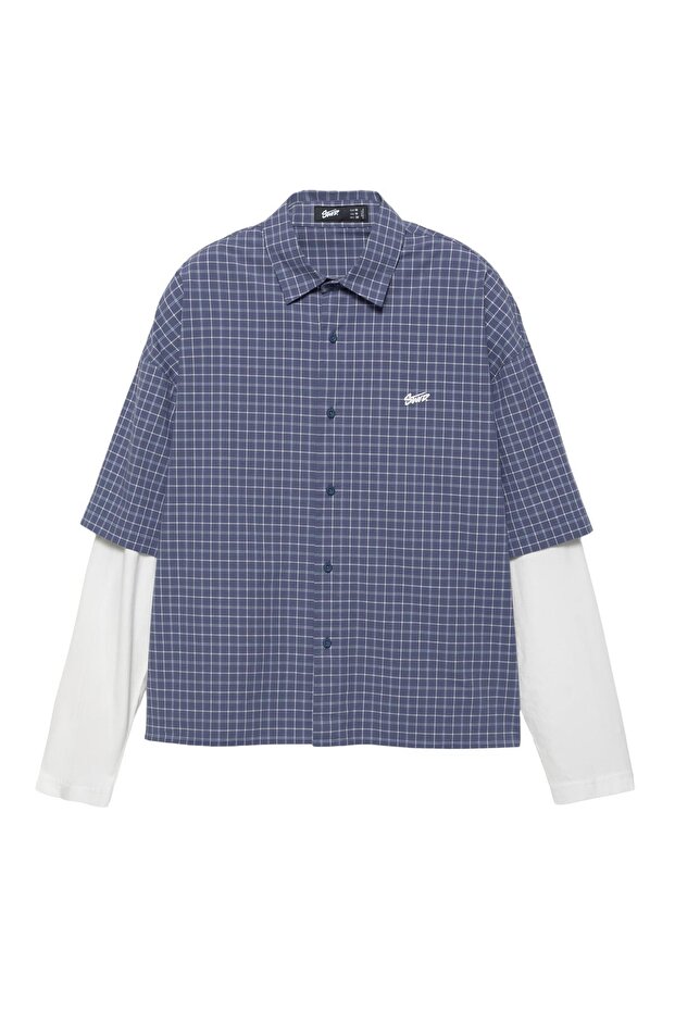 Çift kollu kareli gömlek - 4