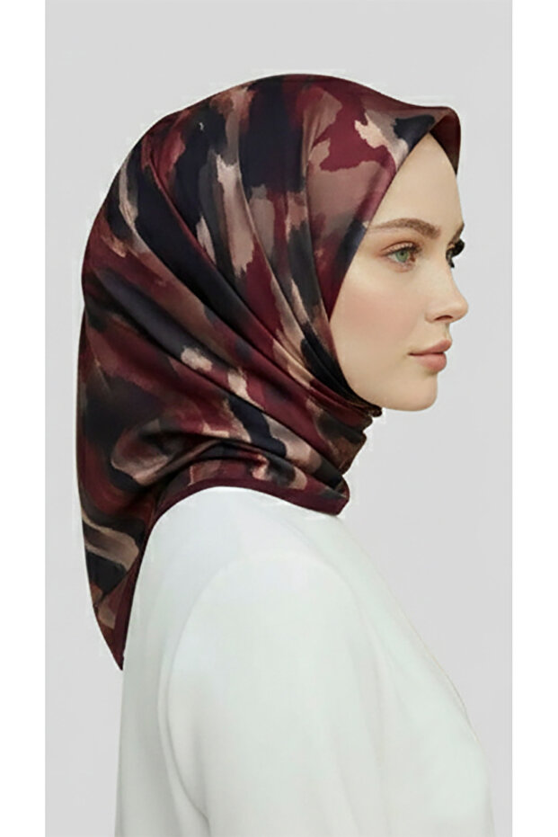 Morya Patterned Rayon Scarf - Beige - 5