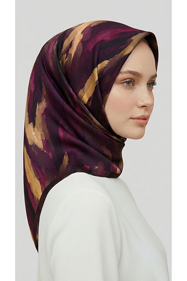 وشاح موريا من الرايون المزخرف - أرجواني - 6