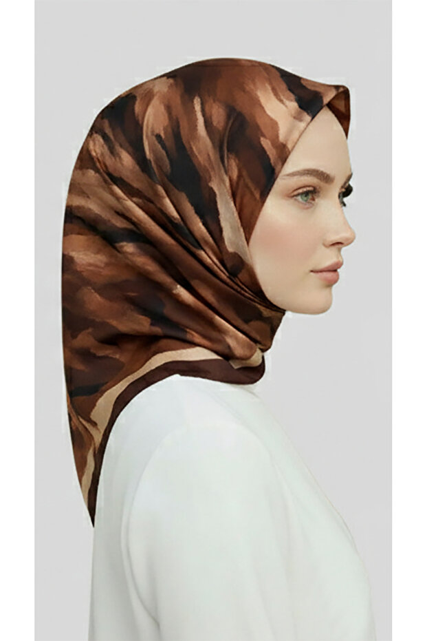 وشاح مورييا من الرايون المزخرف - لون بني غامق - 5