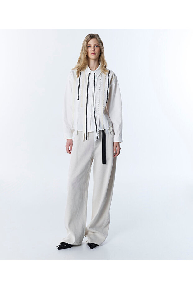 KONTRAST ŞERİTLİ GÖMLEK - 5