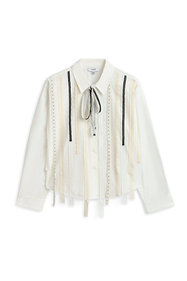 KONTRAST ŞERİTLİ GÖMLEK - 3