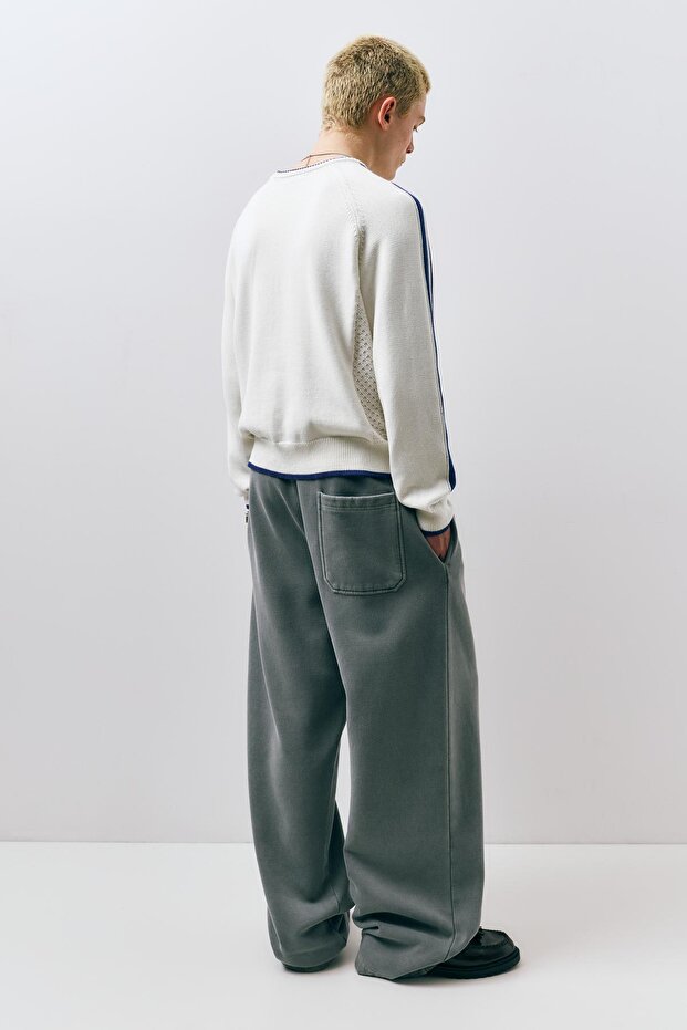 STWD işlemeli çizgili kazak - 6