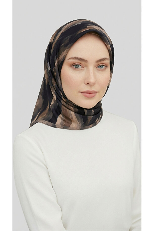 وشاح موريا من الرايون المزخرف - بيج - 7