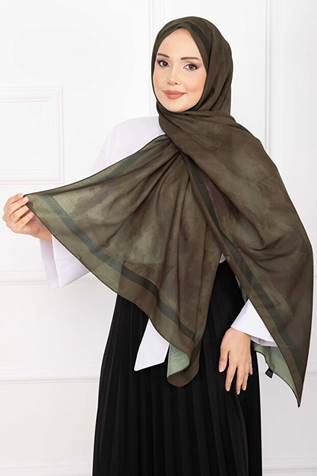 Elegance Patterned Shawl Series Dark Khaki