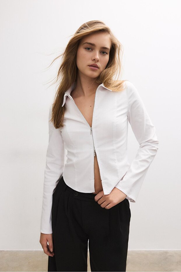 Çift fermuarlı bengal gömlek - 3