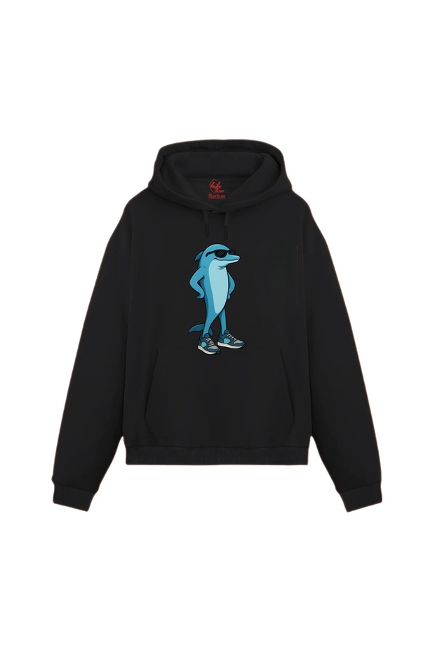 Cool Dolphin Printed Hoodie / Sweatshirt (Optional)