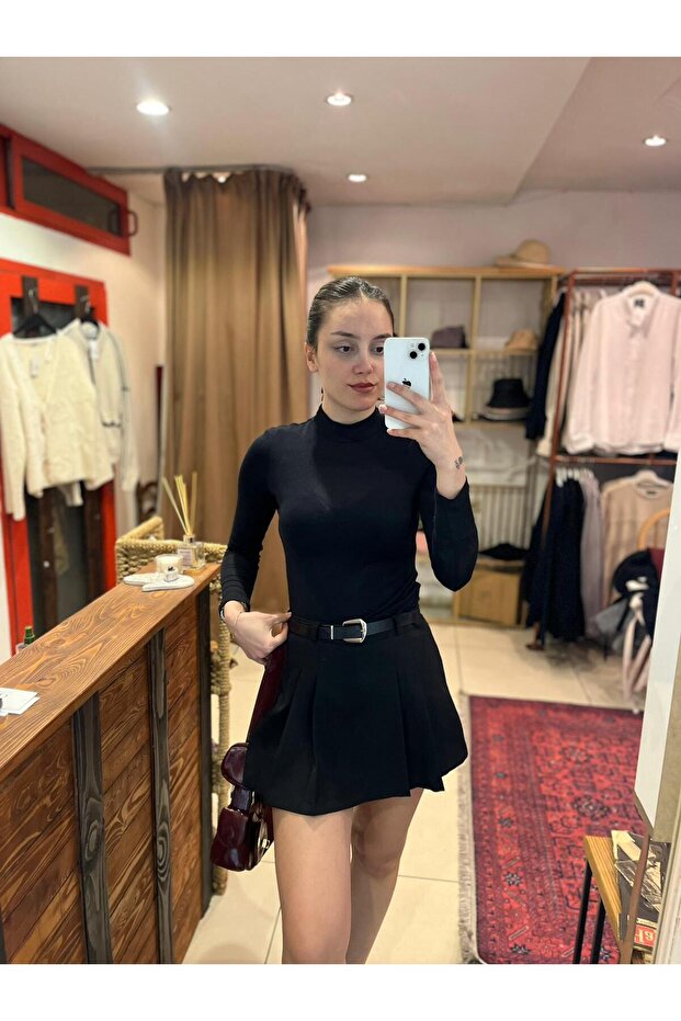 Mini Pileli Şort Etek
