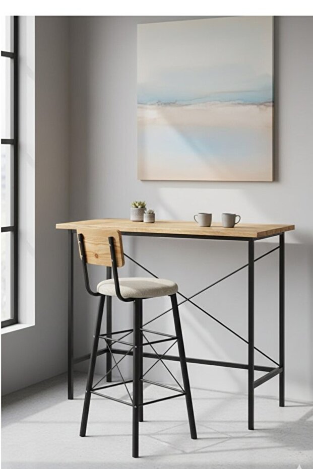 İMAJ BAR SANDALYE MİNDERLİ ÇAM 3652Ç - 2