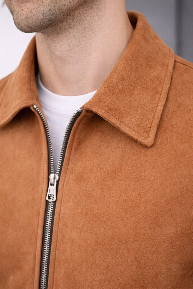 Cep Detaylı Basic Süet Ceket - 3