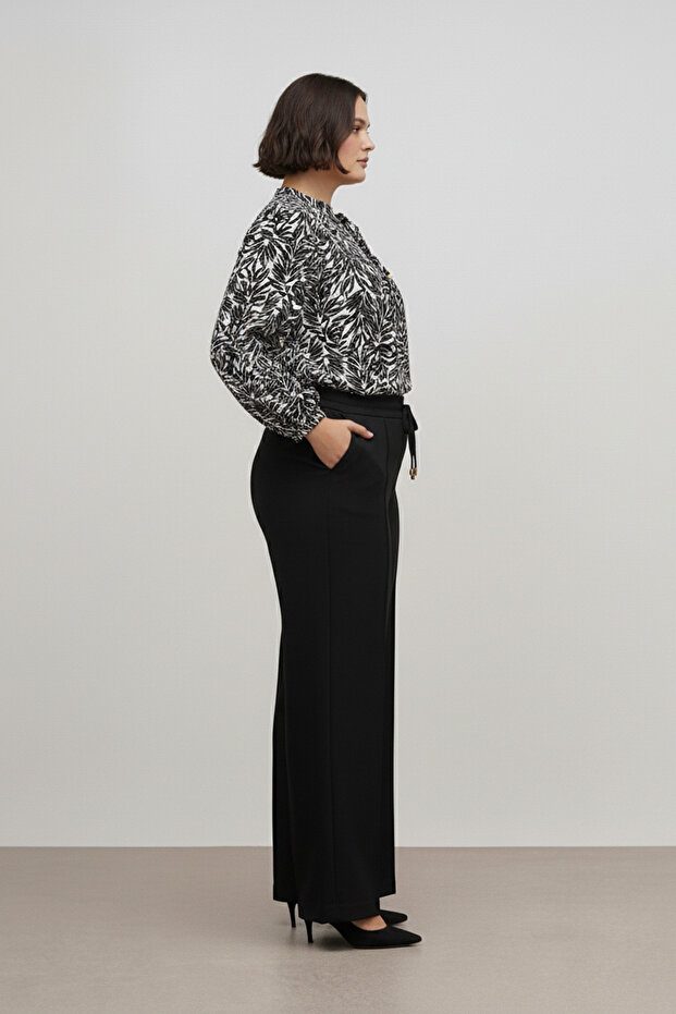 بلوزة منقوشة فضفاضة - 4