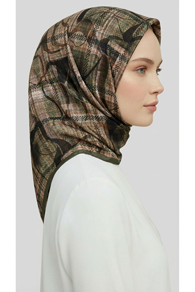 Eșarfă din raion cu model reflectant - 3