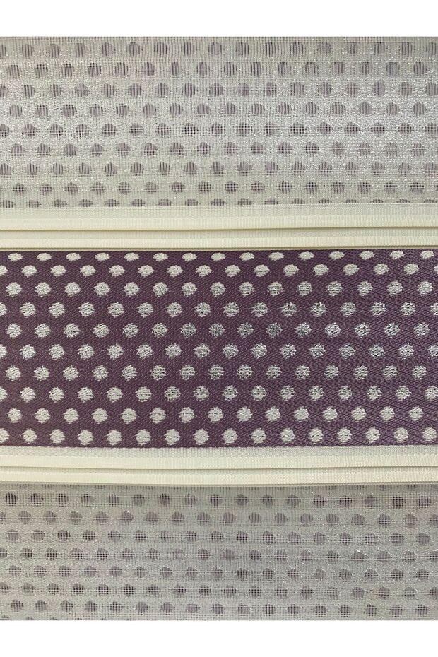 mor pliseli (krem desen) zebra perde - 3