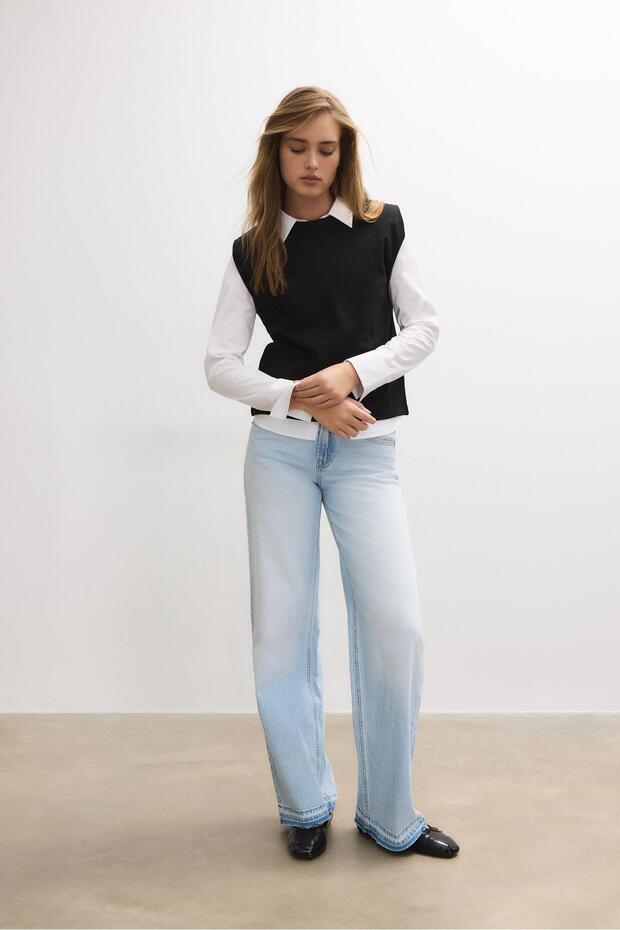 Basic vatkalı t-shirt - 2