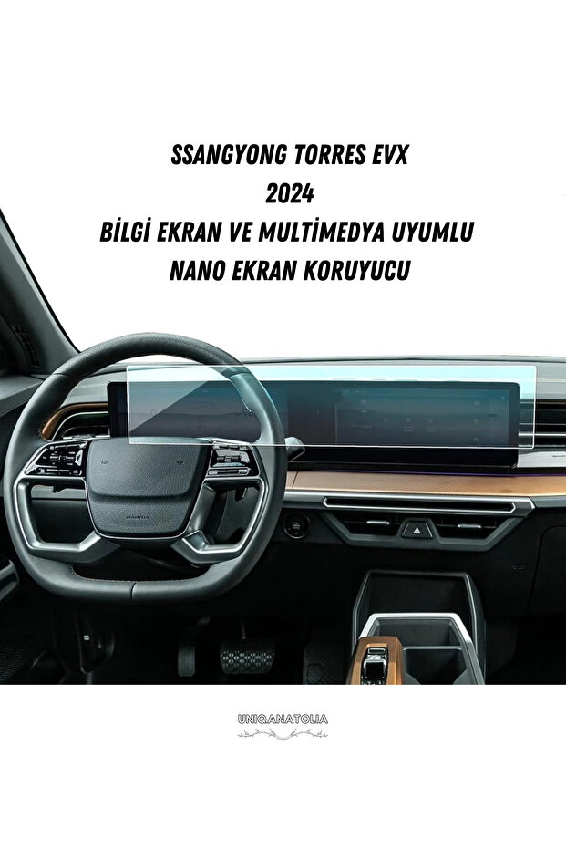 شاشة عرض المعلومات وواقي شاشة نانو متوافق مع الوسائط المتعددة من نوع SsangYong Torres EVX 2024