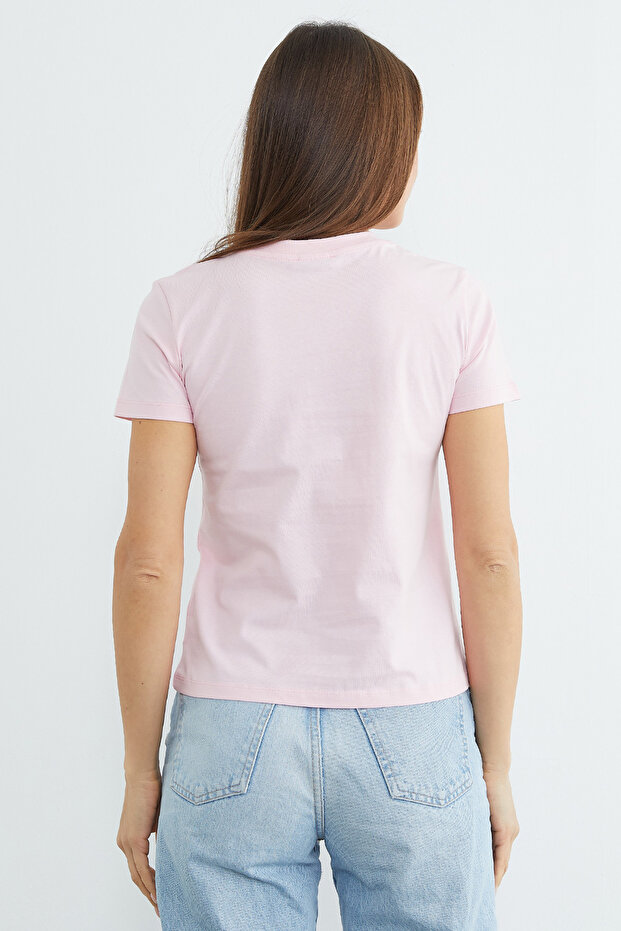 Basic Bisiklet Yaka Tişört - 7