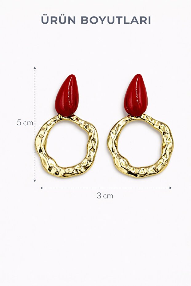 Luxury Çelik Rubis Küpe - 3