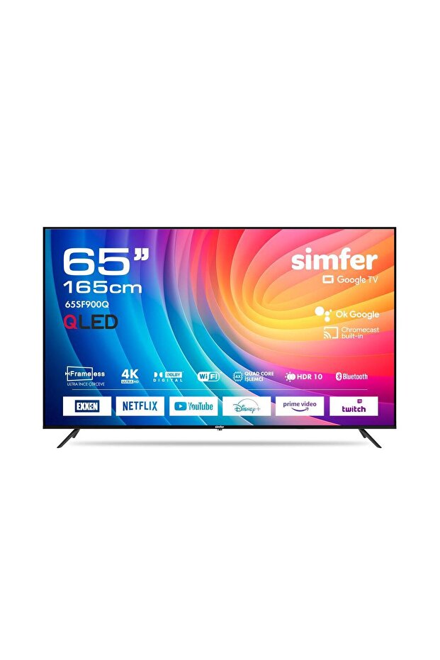 Simfer 65SF900Q 165 Ekran 65" Ultra HD Google QLED Tv