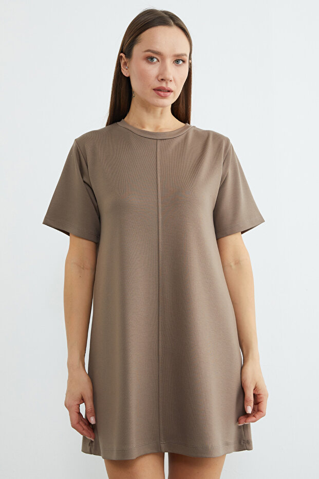 Basic Çimalı Mini Boy Modal Elbise - 2