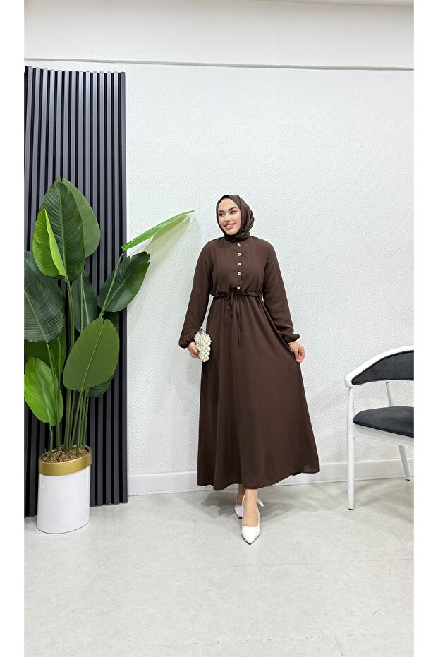 düğmeli aerobin elbise kadın - 1