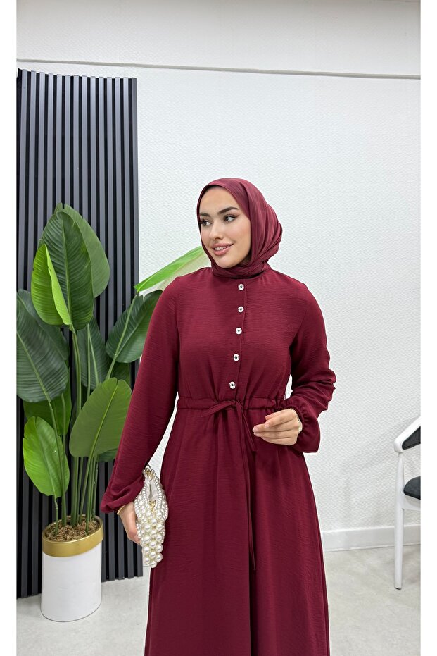 düğmeli aerobin elbise kadın - 3