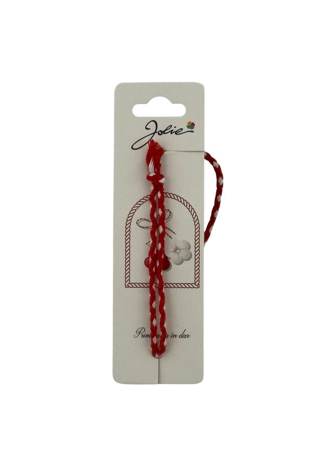 Bracelet white red braided