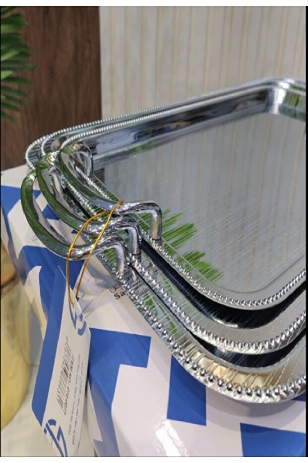 Silver serving tray set - 2