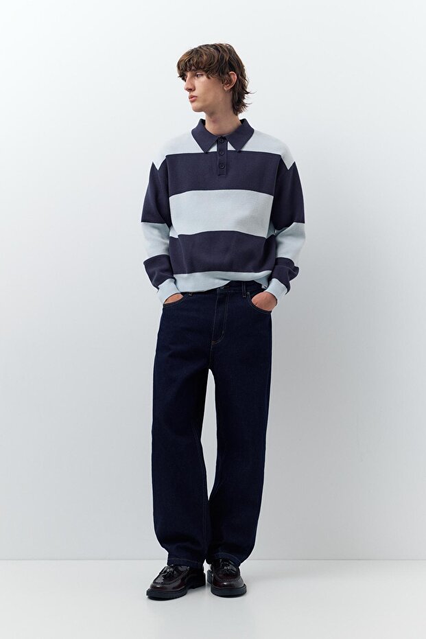 Panelli uzun kollu polo tişört - 2