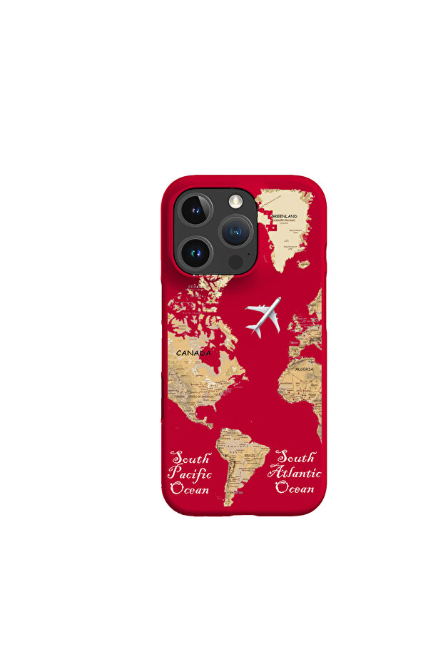 حافظة هاتف فاخرة متوافقة مع آيفون 16 برو بنمط خريطة العالم - 1