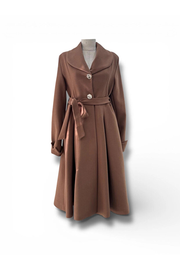 Our Taba Imported Cashmere Fabric Coat Model