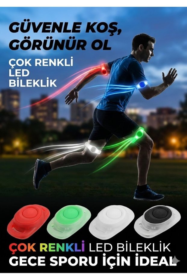 Night Running Wristband: Waterproof, 2 Functions, Lighted Safety Band