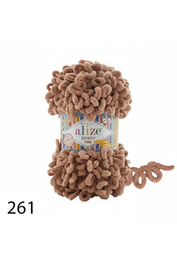 Puffy Fine Hand Knitting Yarn (with Small Loop) - 1