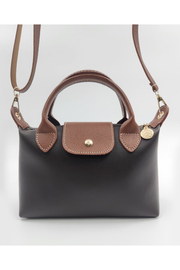 Women's Brown Hand and Shoulder Bag with Adjustable Strap, Quality Craftsmanship and Faux Leather Baguette Bag