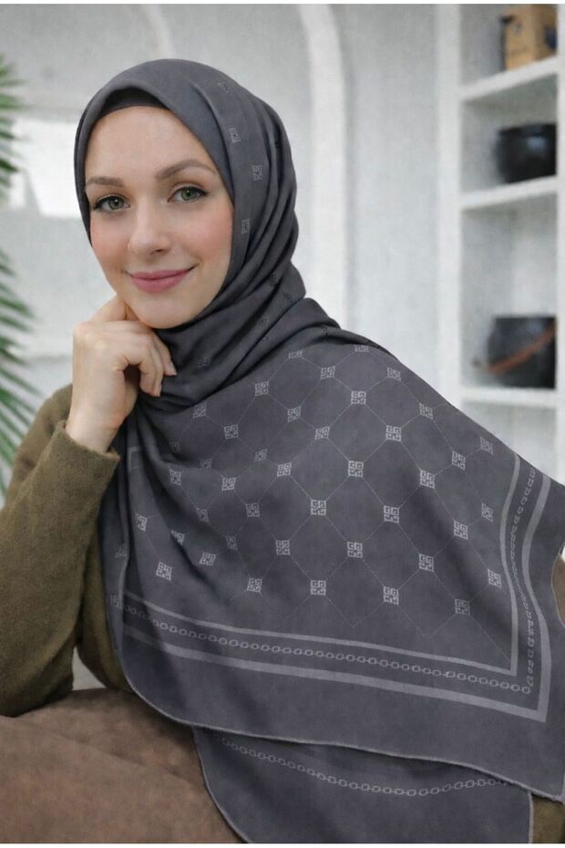 شال ليفا من القطن والبوليستر مع حزام (أنثراسيت) 5345-02