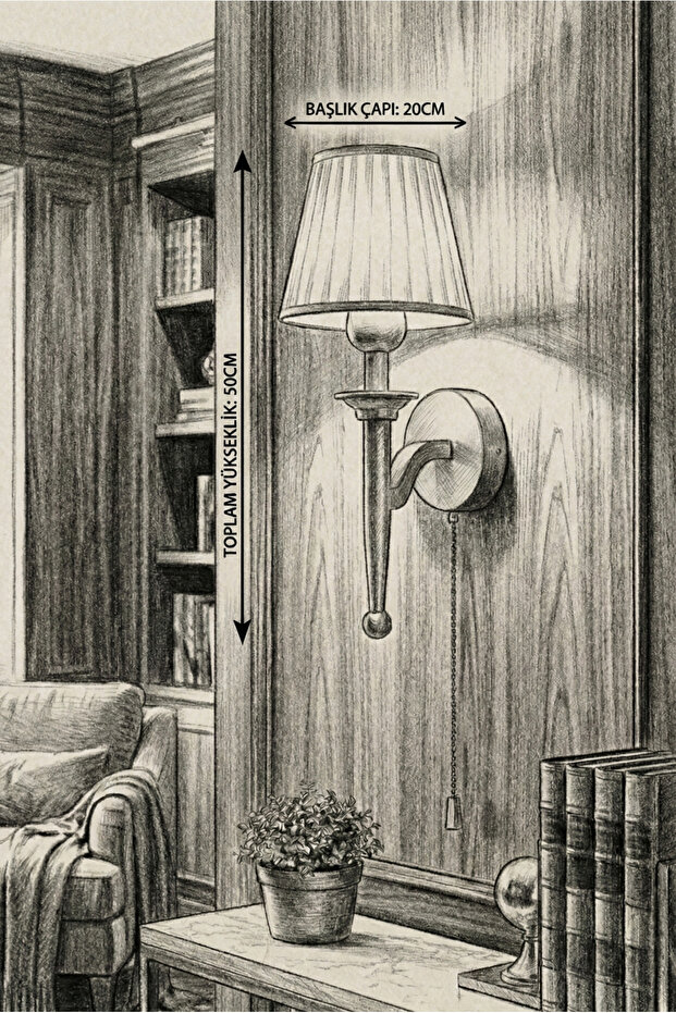 مصباح جداري حديث مزود بمفتاح سلسلة وإضاءة زخرفية بجانب السرير متوافق مع E27 - 4