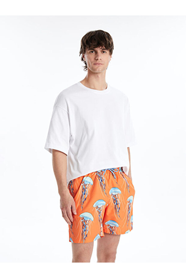 Sparkling Choices from Shining Store Short Length Embroidered Men's Swim Shorts