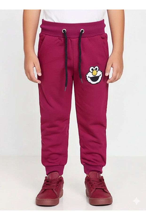 Boys Maroon Embroidery logo Trousers !MH ( 2-12yrs)