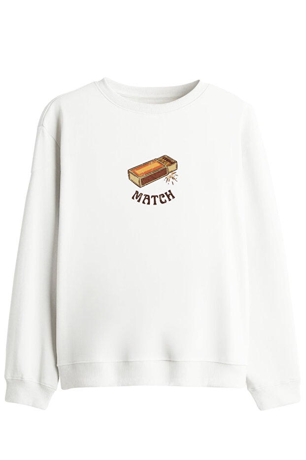Match! Printed Crew Neck Sweatshirt