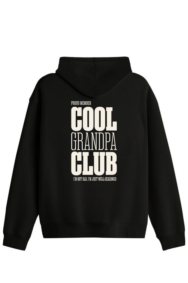 Cool Grandpa Club Printed Unisex Hooded Collar Hoodie