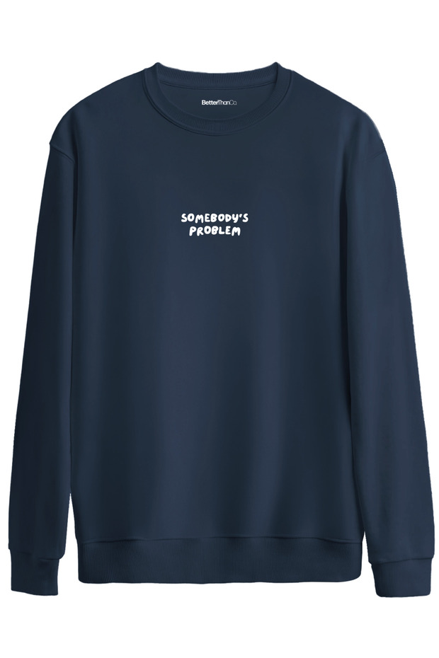 Somebody's Problem Printed Crew Neck Oversize Sweatshirt
