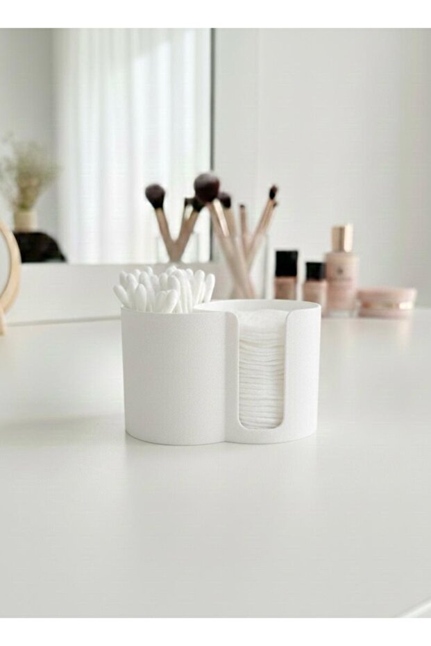 Minimalist Bathroom & Vanity Organizer - Cotton Swab and Cotton Pad Organizer