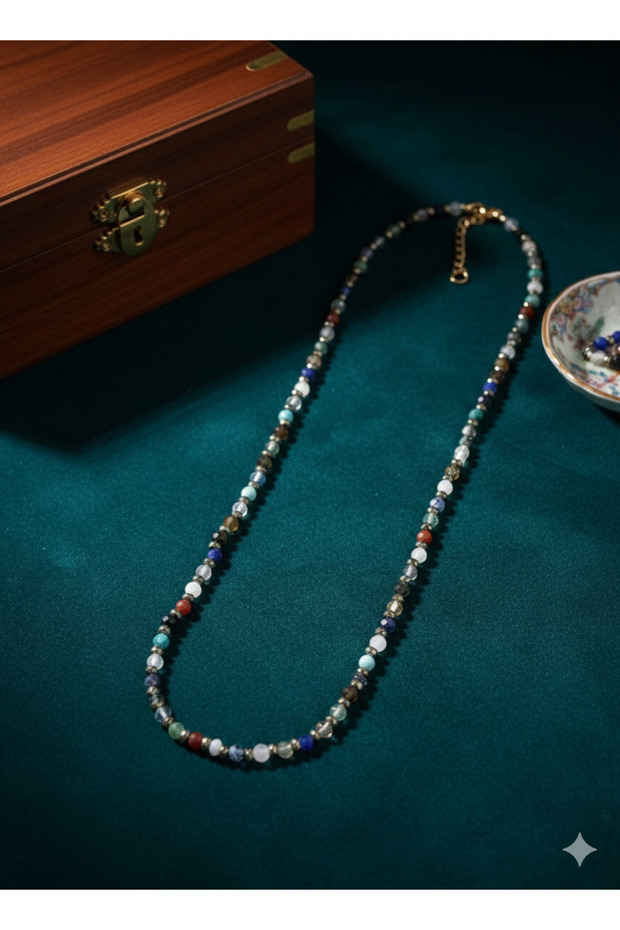 7 Chakra 4mm Natural Stone Necklace