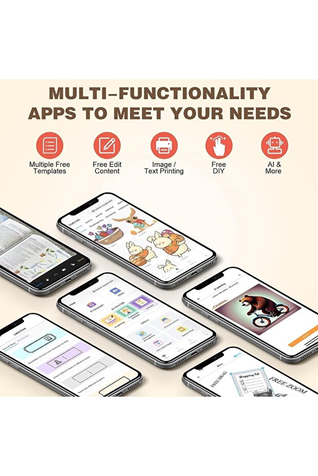 طابعة X spring بلوتوث بدون حبر، جهاز طباعة ملصقات لاسلكي صغير الحجم مع طباعة من الهاتف المحمول، طباعة حرارية - 4