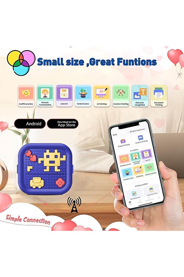 طابعة X spring بلوتوث بدون حبر، جهاز طباعة ملصقات لاسلكي صغير الحجم مع طباعة من الهاتف المحمول، طباعة حرارية - 3