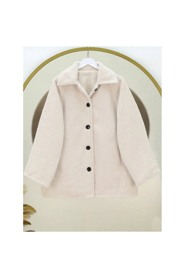 معطف بوكل مبطن بجيوب مزدوجة وأزرار أمامية - إكرو - 2