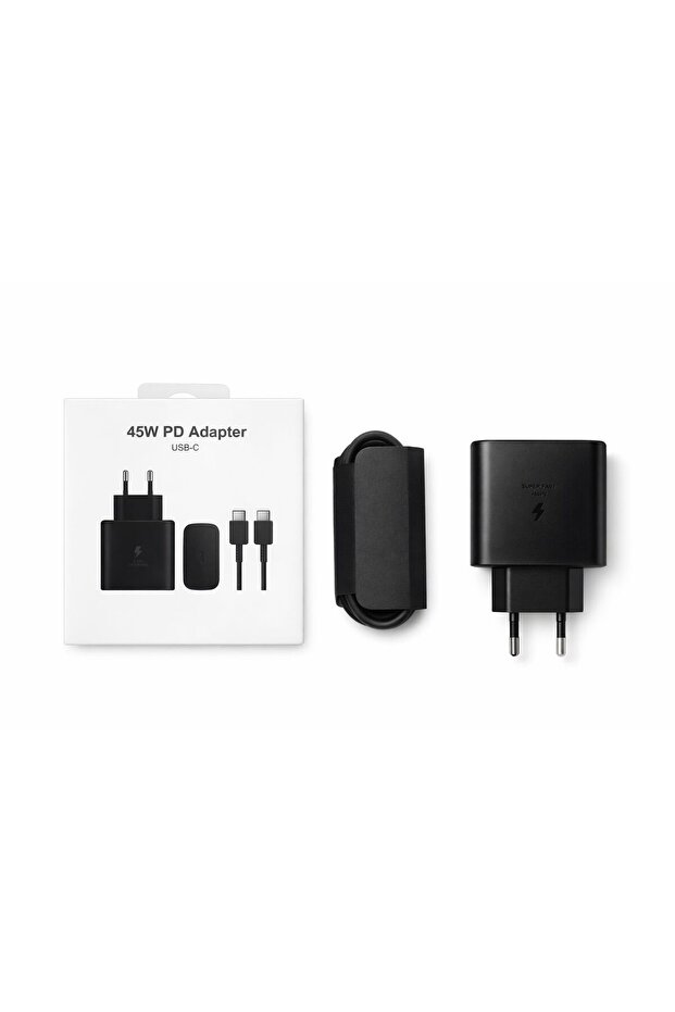CANTEX TECH SAMSUNG uyumlu 45w Süper Hızlı Şarj Cihazı ( Adaptör + Kablo ) EP-T4510XBEGEU A36 / A56