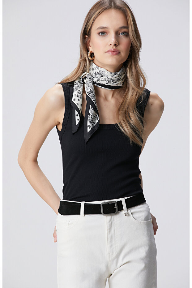 Siyah Basic Örme Atlet - 1