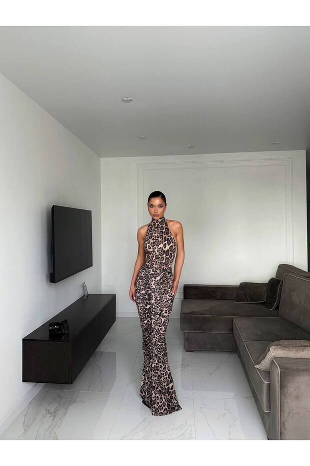 ROCHIE LUNGĂ CU MODEL LEOPARD - 4