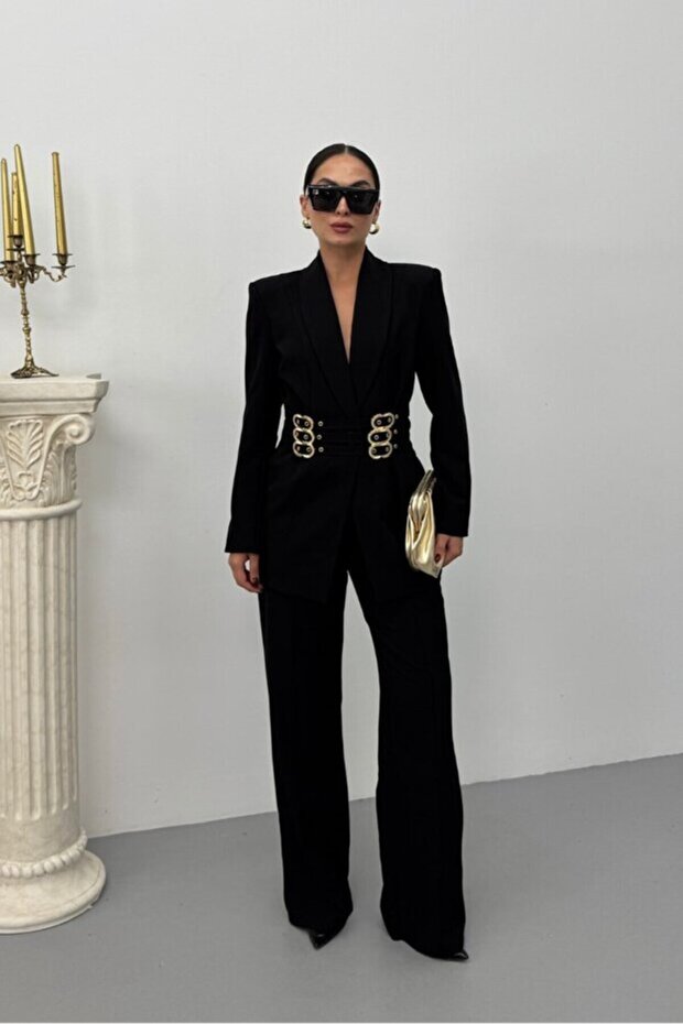 Women's Blazer with Gold Belt